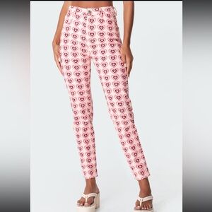 Edikted Pink and Brown Heart Jeans